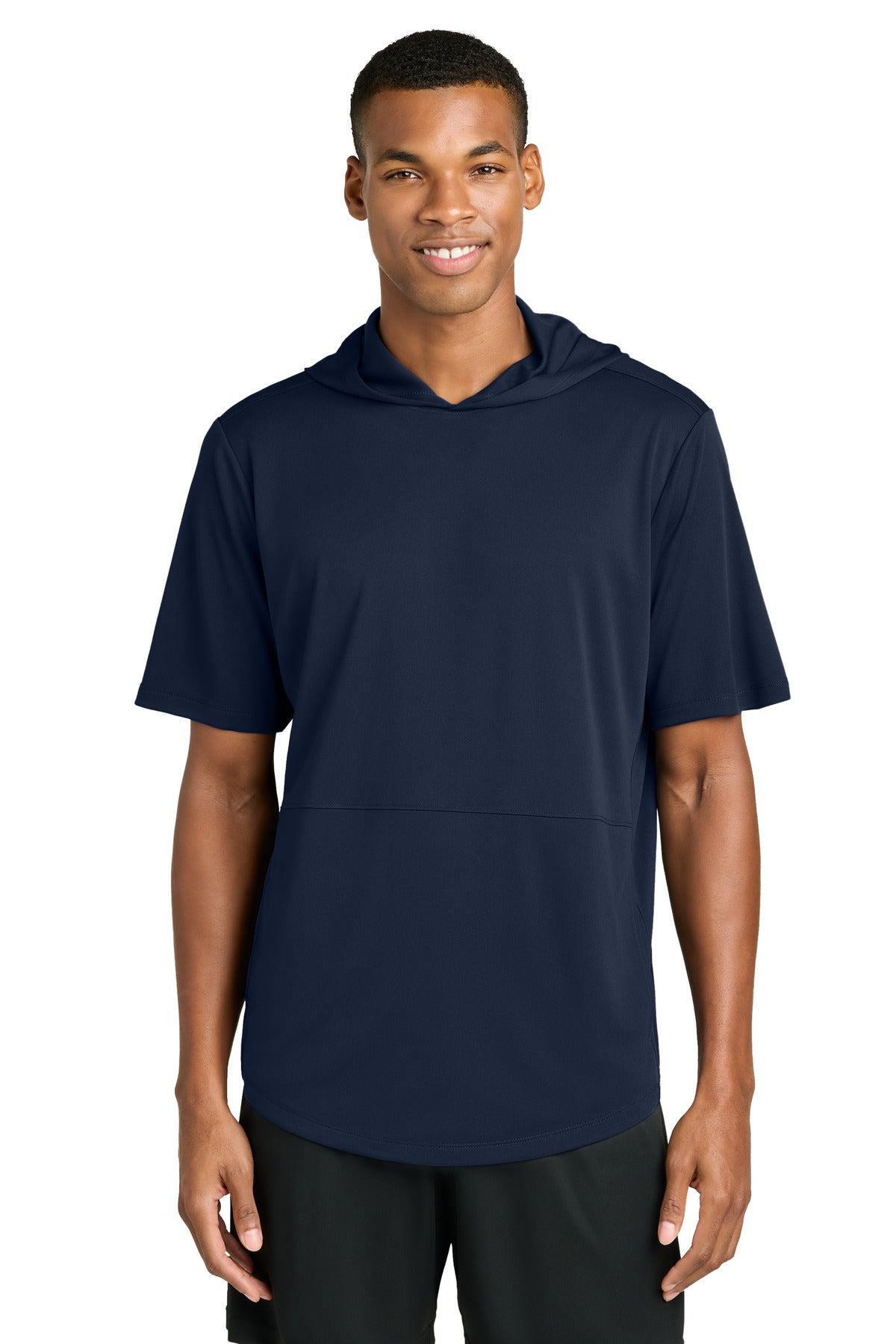 Sport-Tek Club Short Sleeve Hoodie ST445 - True Navy - front