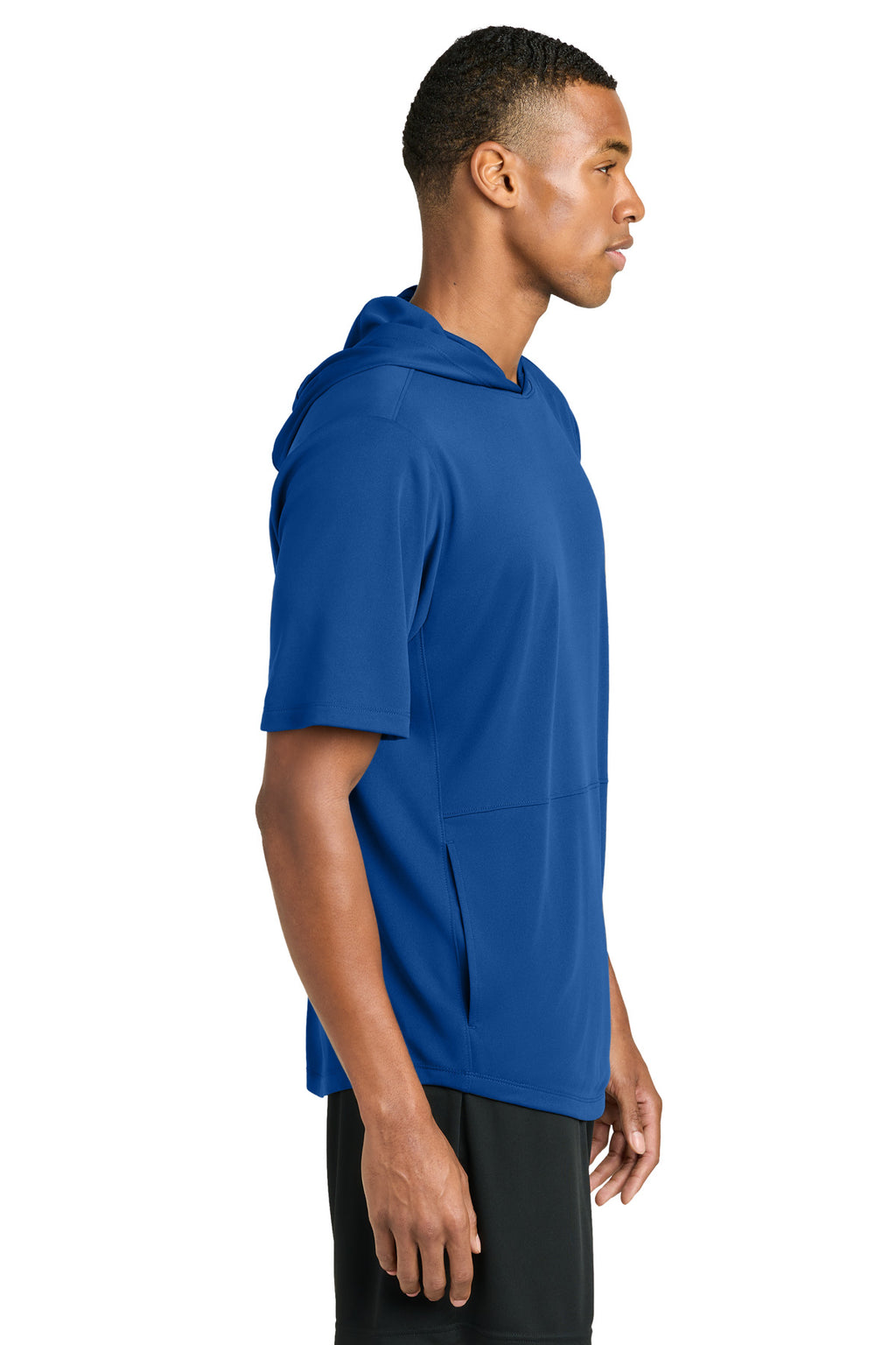Sport-Tek Club Short Sleeve Hoodie ST445 - True Royal - side