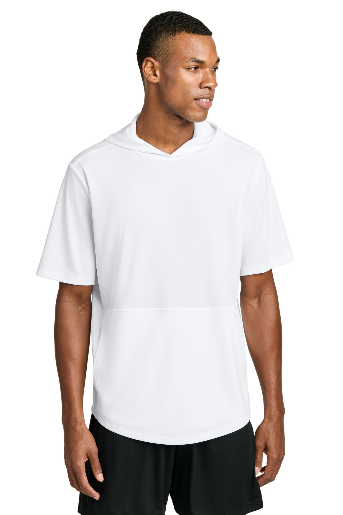 Sport-Tek Club Short Sleeve Hoodie ST445 - White - front
