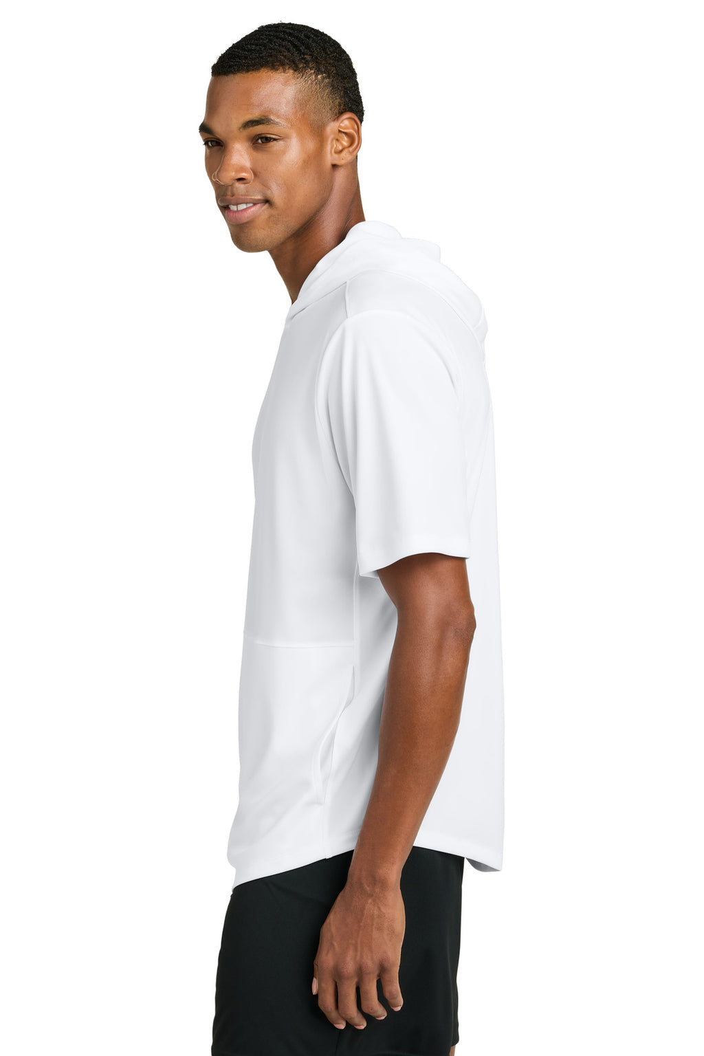 Sport-Tek Club Short Sleeve Hoodie ST445 - White - side