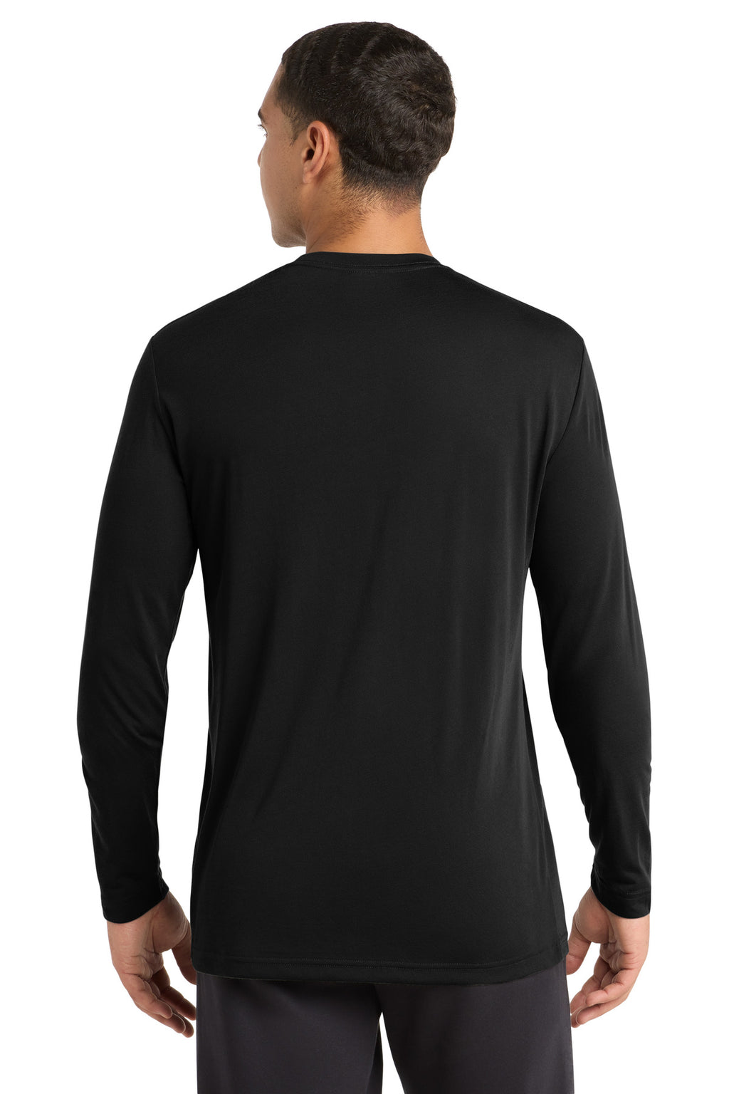 Sport-Tek Long Sleeve PosiCharge Competitor Cotton Touch Tee. ST450LS - Black - back