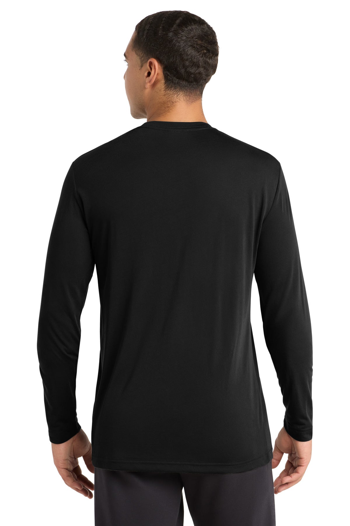 Sport-Tek Long Sleeve PosiCharge Competitor Cotton Touch Tee. ST450LS - Black - back