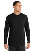 Sport-Tek Long Sleeve PosiCharge Competitor Cotton Touch Tee. ST450LS - Black - front