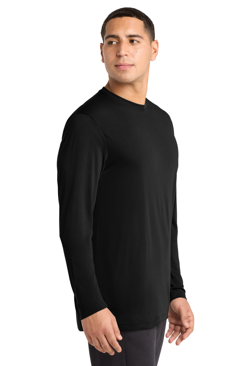 Sport-Tek Long Sleeve PosiCharge Competitor Cotton Touch Tee. ST450LS - Black - side