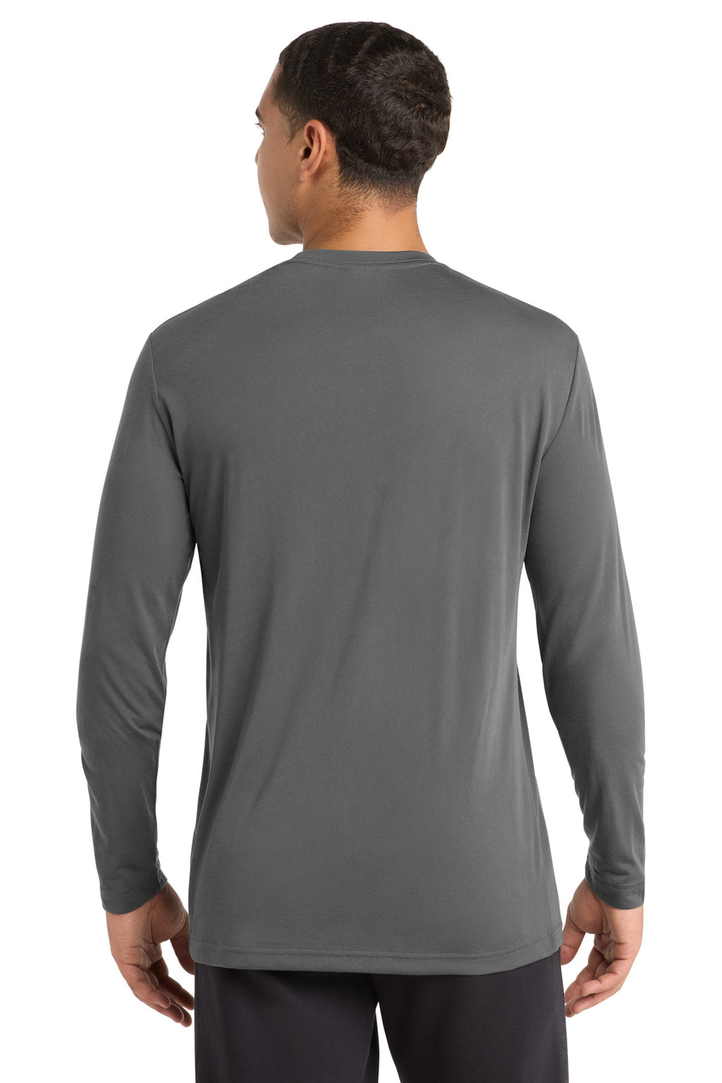 Sport-Tek Long Sleeve PosiCharge Competitor Cotton Touch Tee. ST450LS - Dark Smoke Grey - back