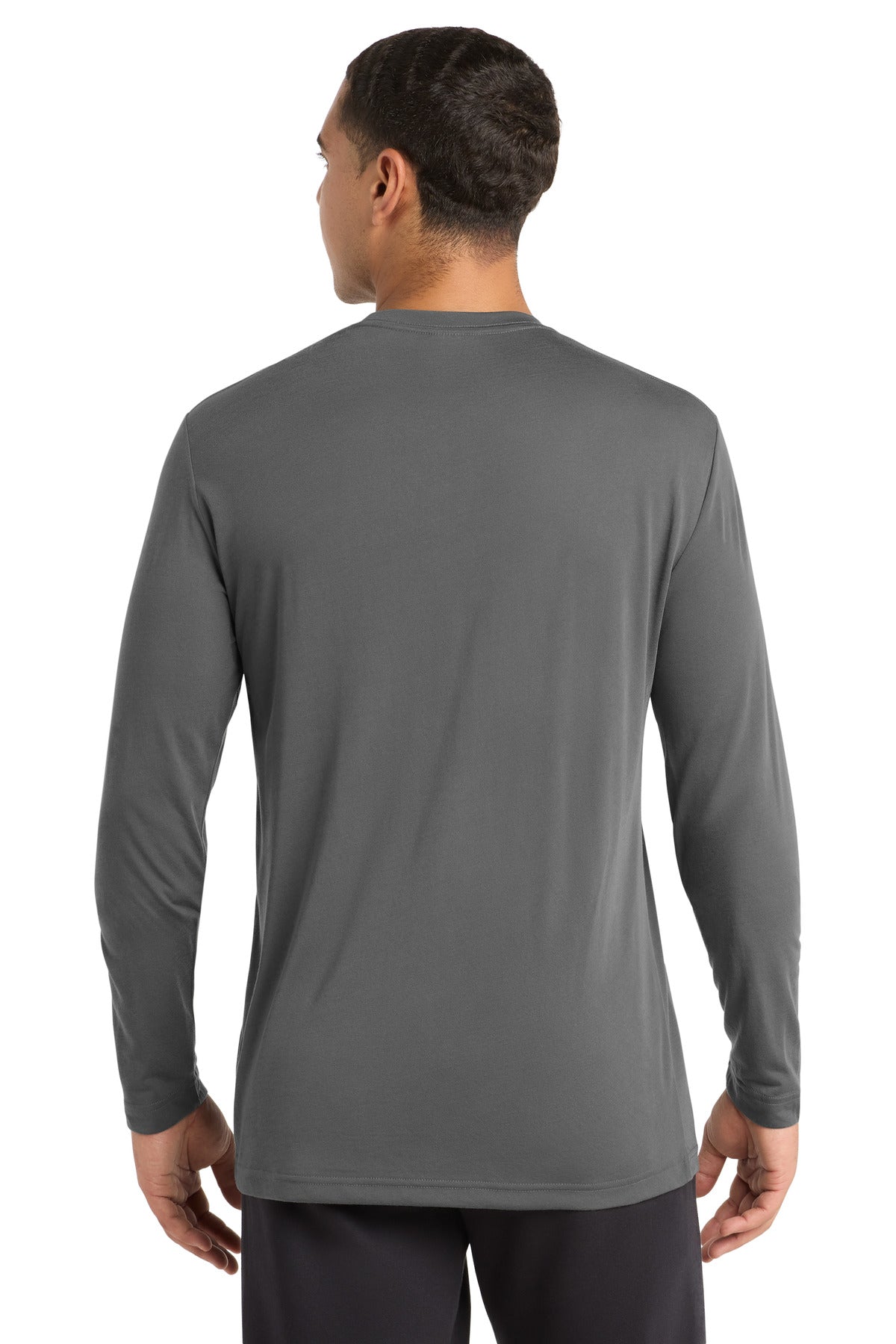 Sport-Tek Long Sleeve PosiCharge Competitor Cotton Touch Tee. ST450LS - Dark Smoke Grey - back