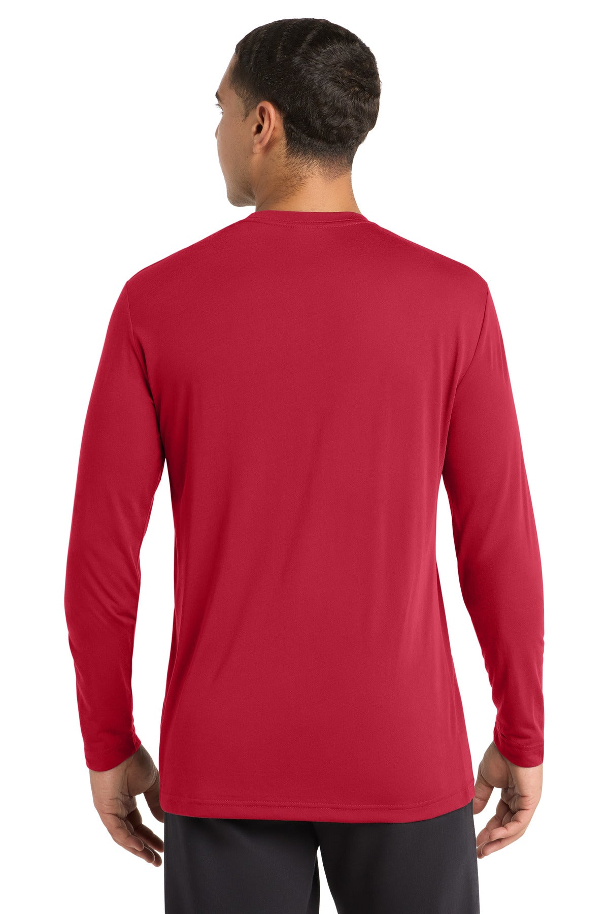 Sport-Tek Long Sleeve PosiCharge Competitor Cotton Touch Tee. ST450LS - Deep Red - back