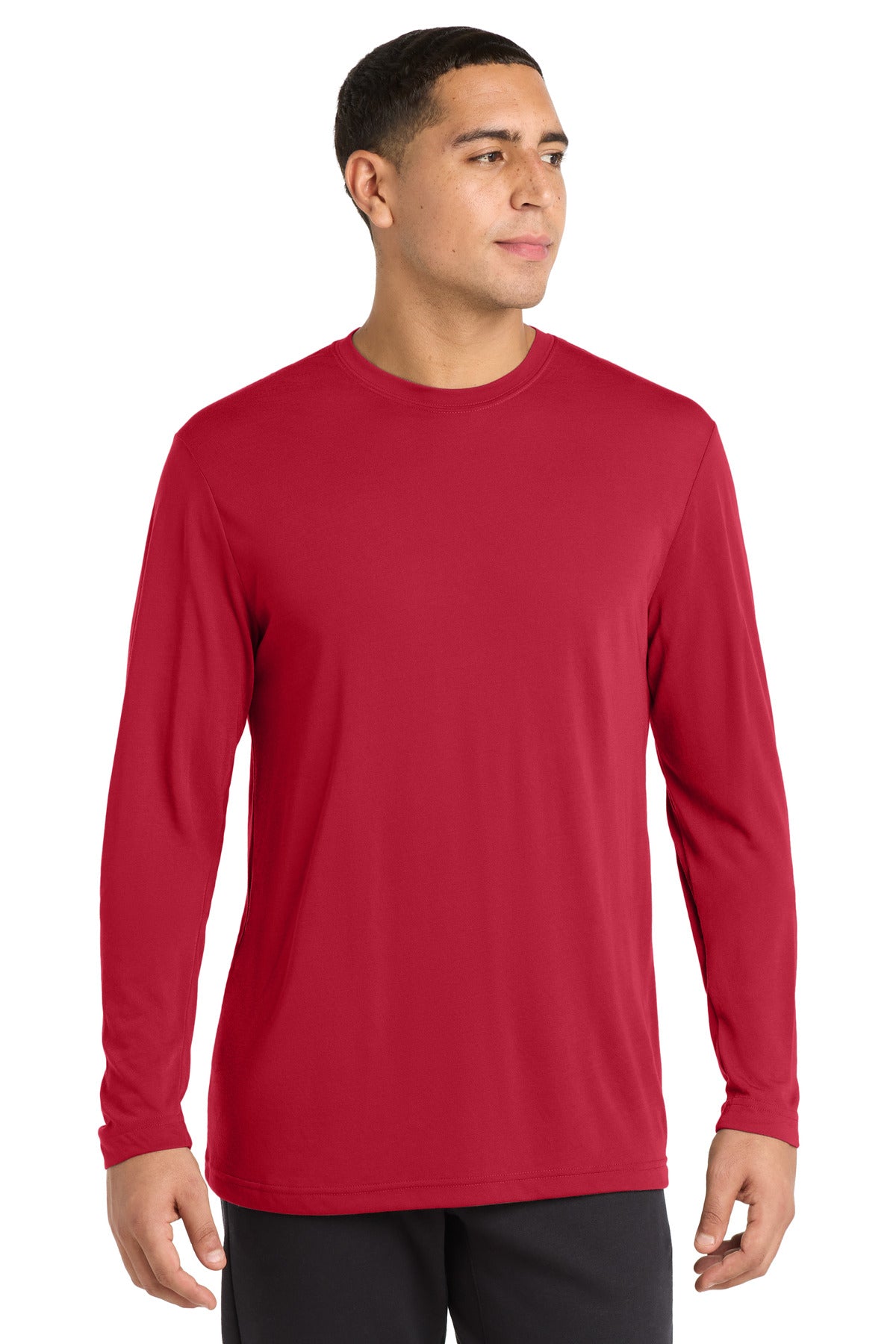 Sport-Tek Long Sleeve PosiCharge Competitor Cotton Touch Tee. ST450LS - Deep Red - front