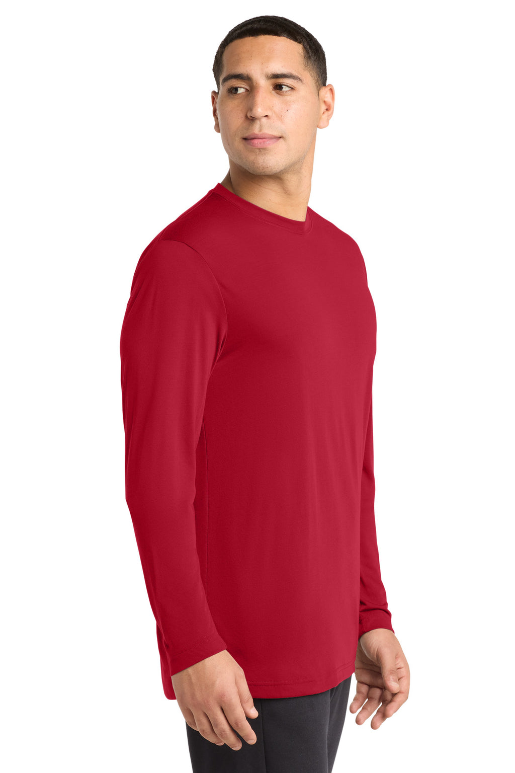 Sport-Tek Long Sleeve PosiCharge Competitor Cotton Touch Tee. ST450LS - Deep Red - side