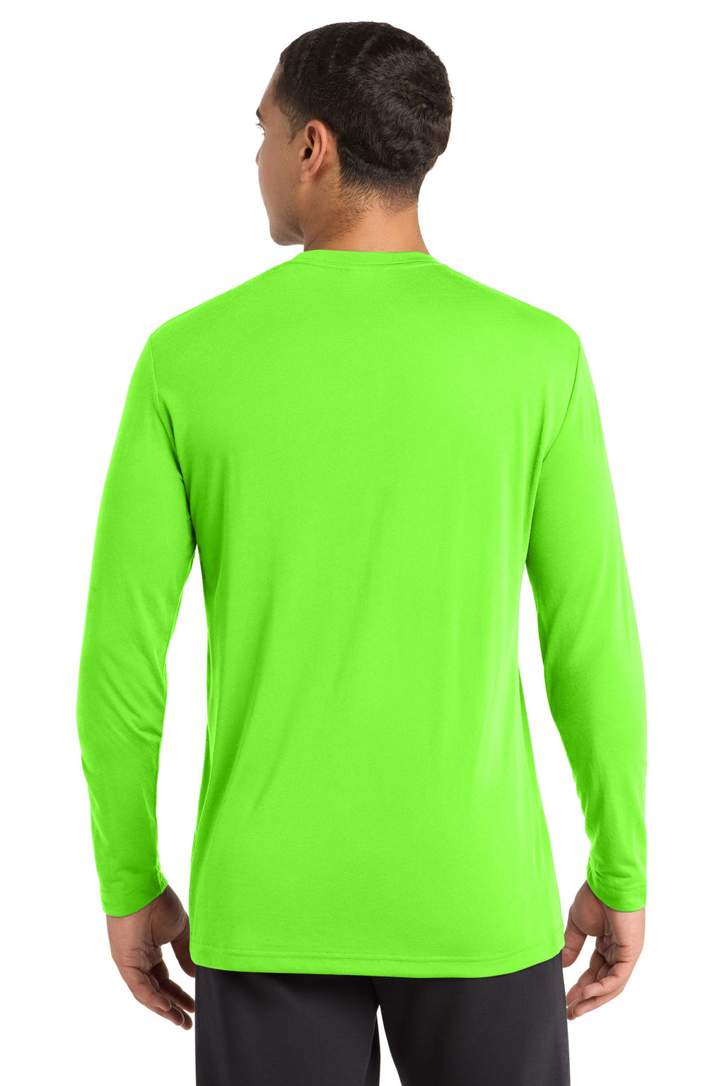 Sport-Tek Long Sleeve PosiCharge Competitor Cotton Touch Tee. ST450LS - Neon Green - back