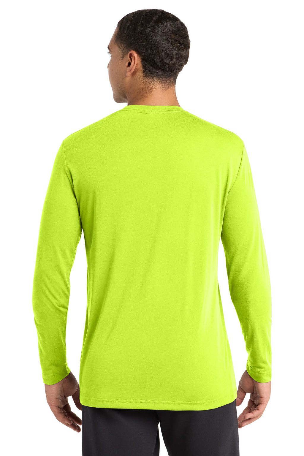 Sport-Tek Long Sleeve PosiCharge Competitor Cotton Touch Tee. ST450LS - Neon Yellow - back