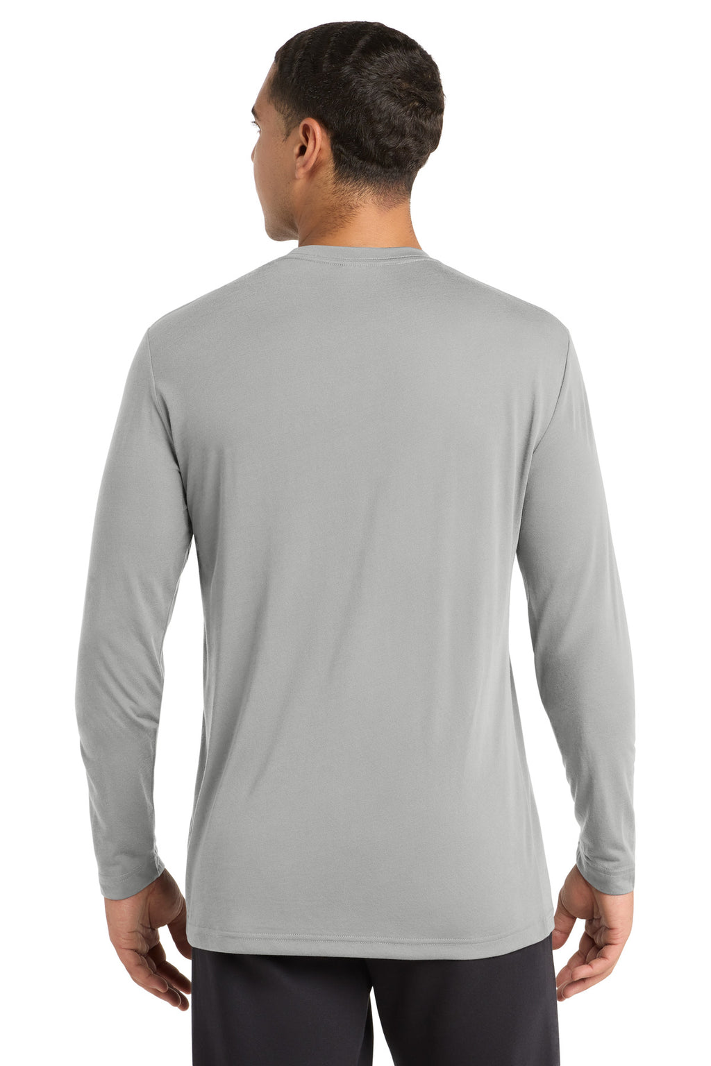 Sport-Tek Long Sleeve PosiCharge Competitor Cotton Touch Tee. ST450LS - Silver - back