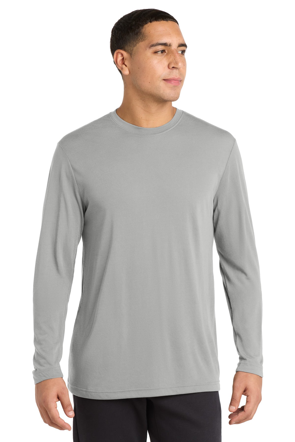 Sport-Tek Long Sleeve PosiCharge Competitor Cotton Touch Tee. ST450LS - Silver - front
