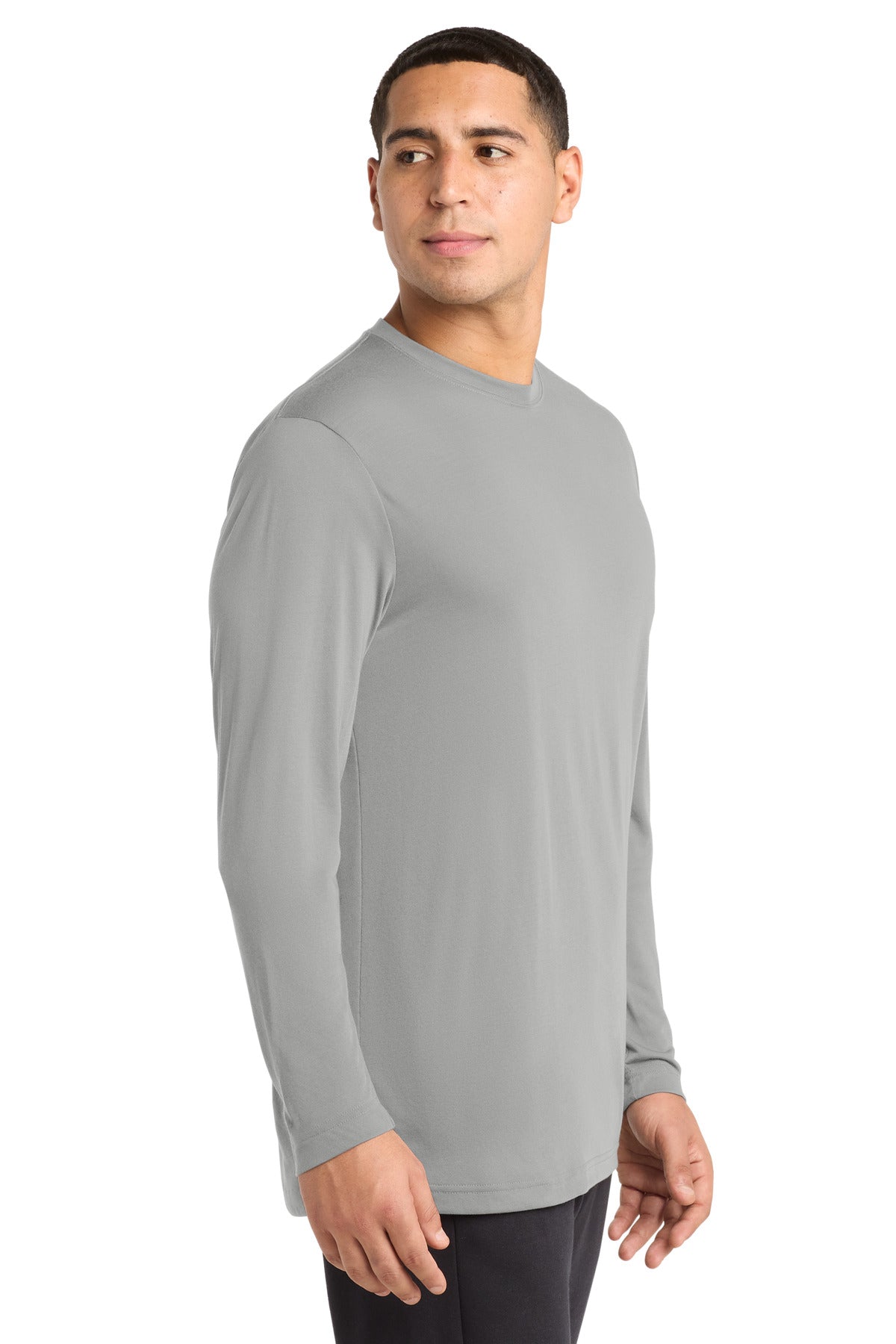 Sport-Tek Long Sleeve PosiCharge Competitor Cotton Touch Tee. ST450LS - Silver - side