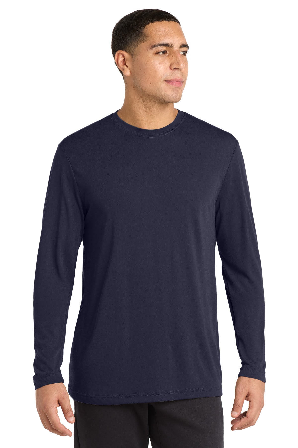 Sport-Tek Long Sleeve PosiCharge Competitor Cotton Touch Tee. ST450LS - True Navy - front