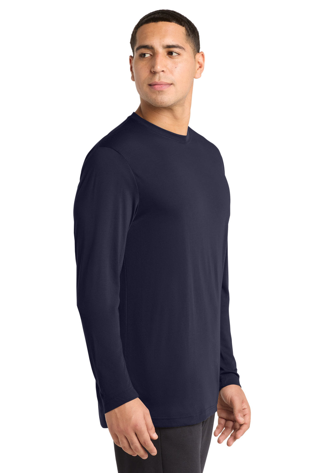 Sport-Tek Long Sleeve PosiCharge Competitor Cotton Touch Tee. ST450LS - True Navy - side