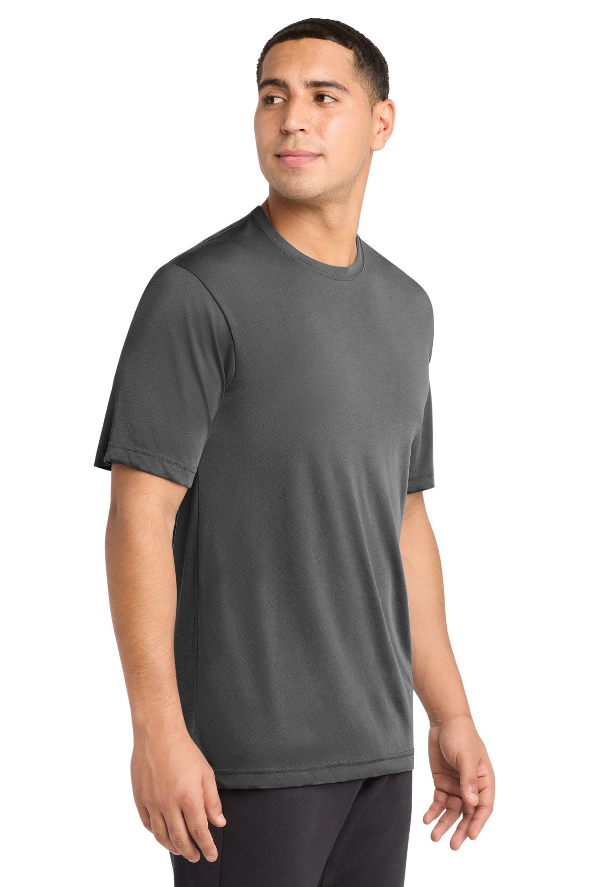 Sport-Tek PosiCharge Competitor Cotton Touch Tee. ST450 - Dark Smoke Grey - side