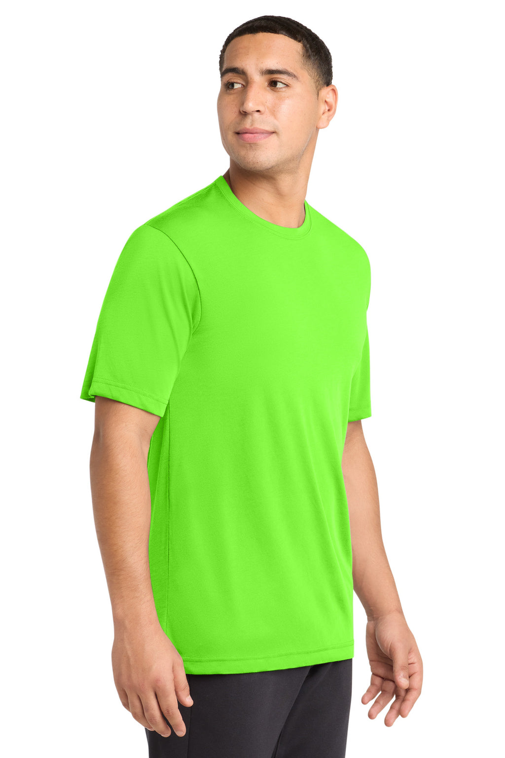 Sport-Tek PosiCharge Competitor Cotton Touch Tee. ST450 - Neon Green - side