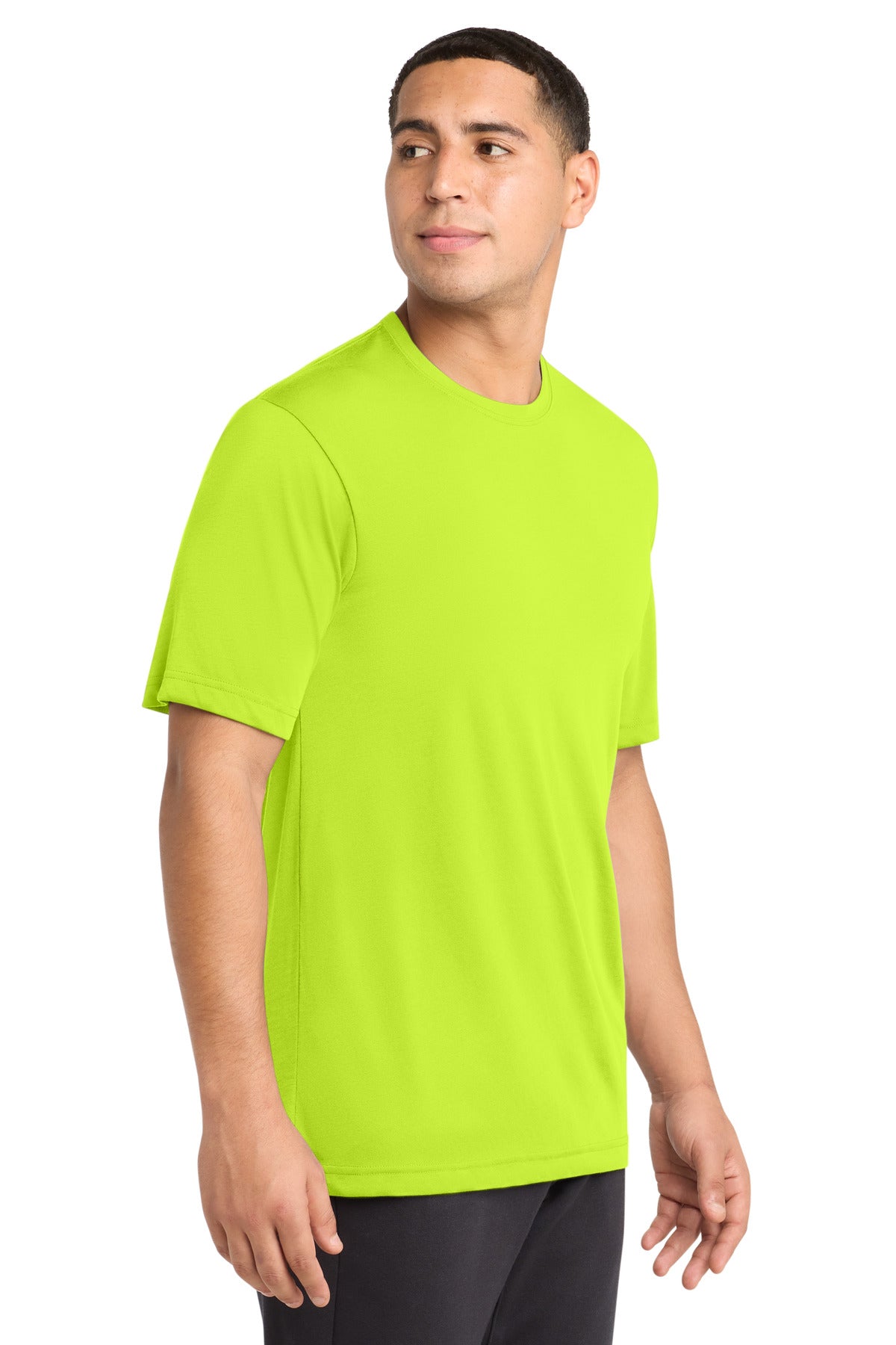 Sport-Tek PosiCharge Competitor Cotton Touch Tee. ST450 - Neon Yellow - side