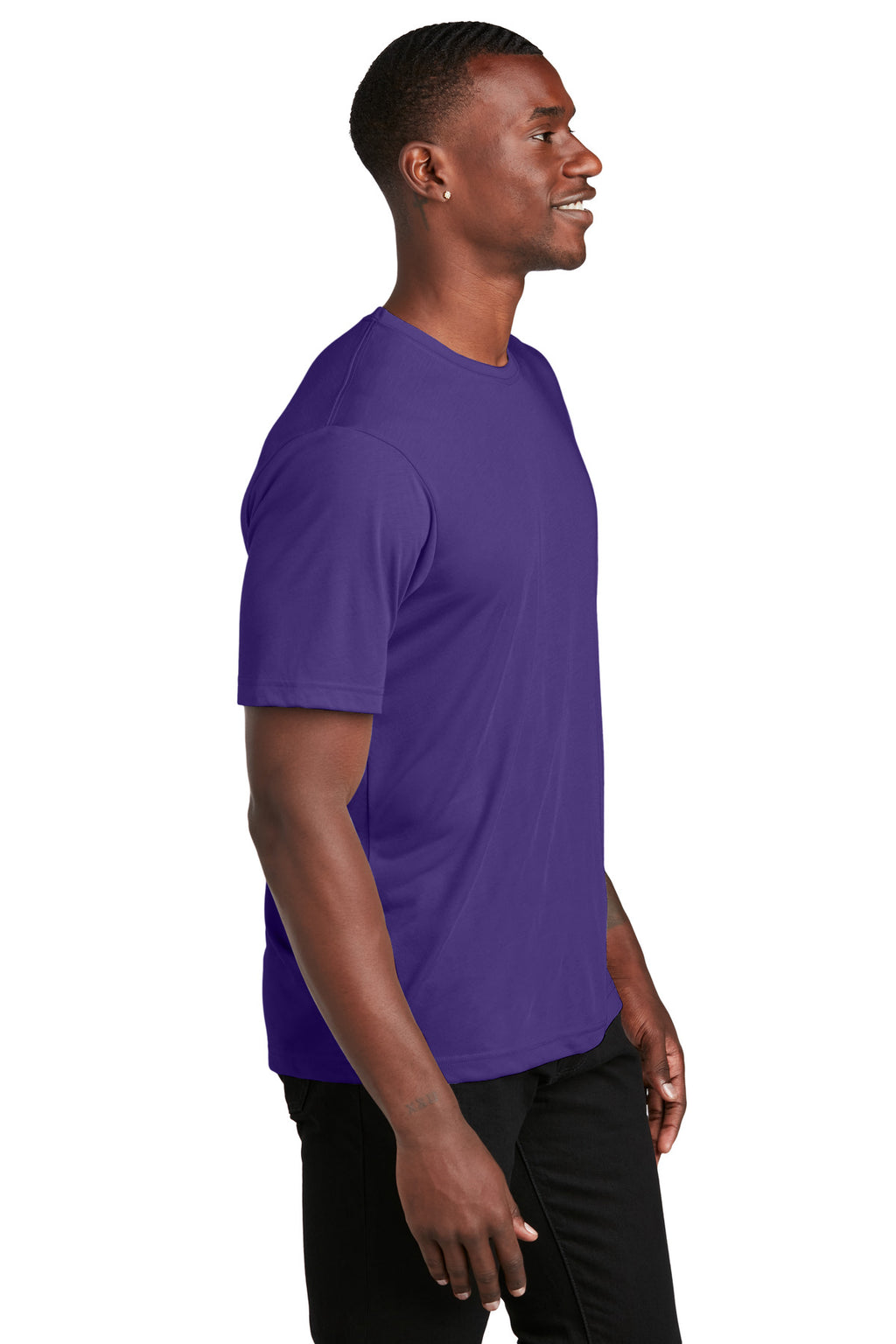 Sport-Tek PosiCharge Competitor Cotton Touch Tee. ST450 - Purple - side