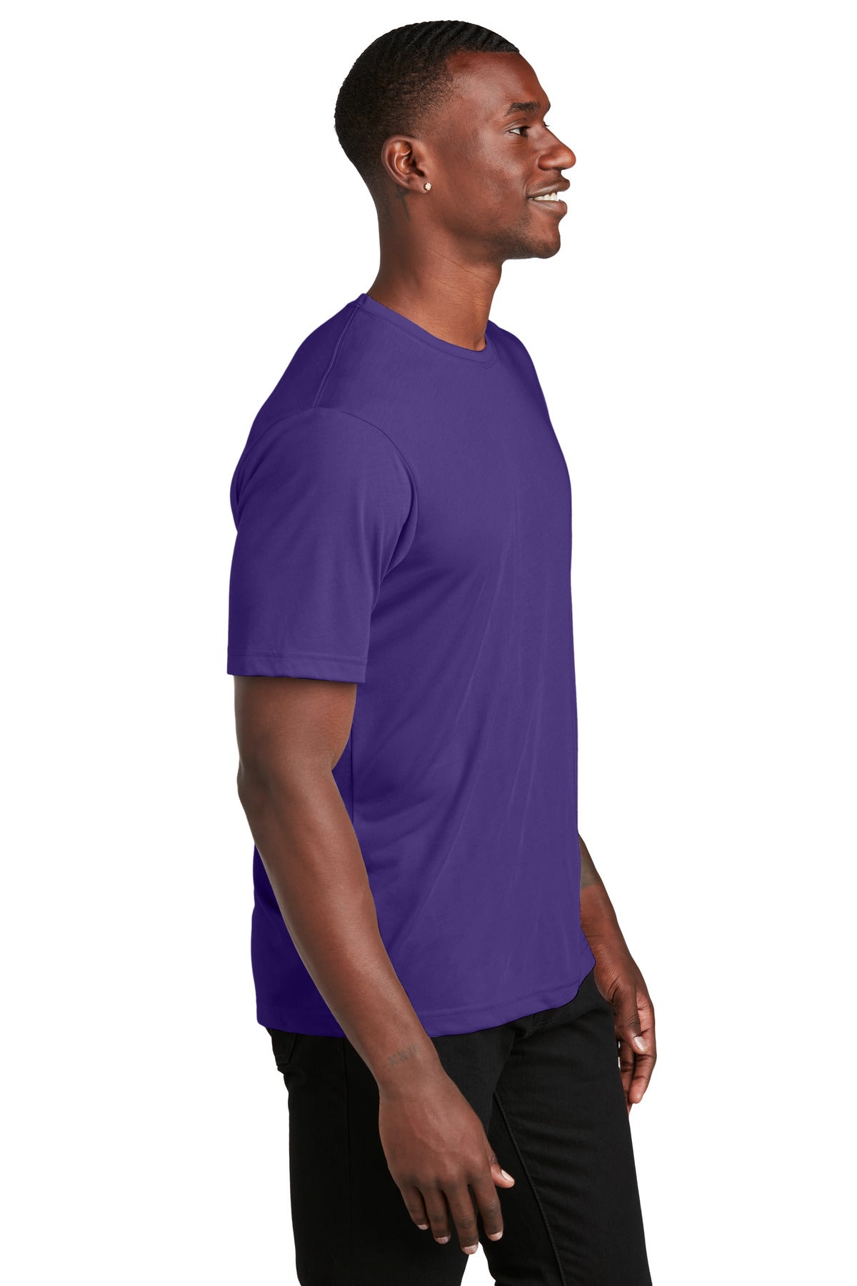 Sport-Tek PosiCharge Competitor Cotton Touch Tee. ST450 - Purple - side