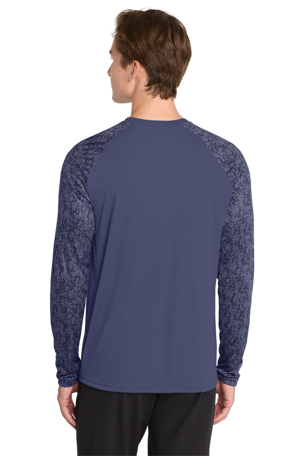 Sport-Tek Long Sleeve Digi Camo Tee. ST460LS - True Navy - back