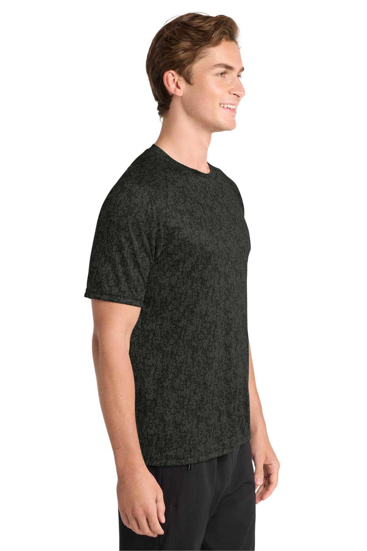 Sport-Tek Digi Camo Tee. ST460 - Black - side