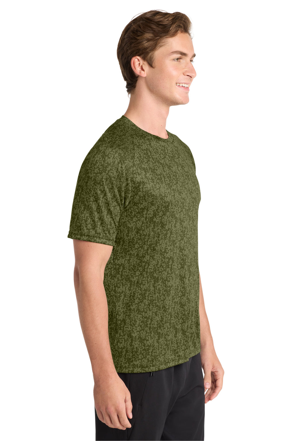 Sport-Tek Digi Camo Tee. ST460 - Olive Drab Green - side