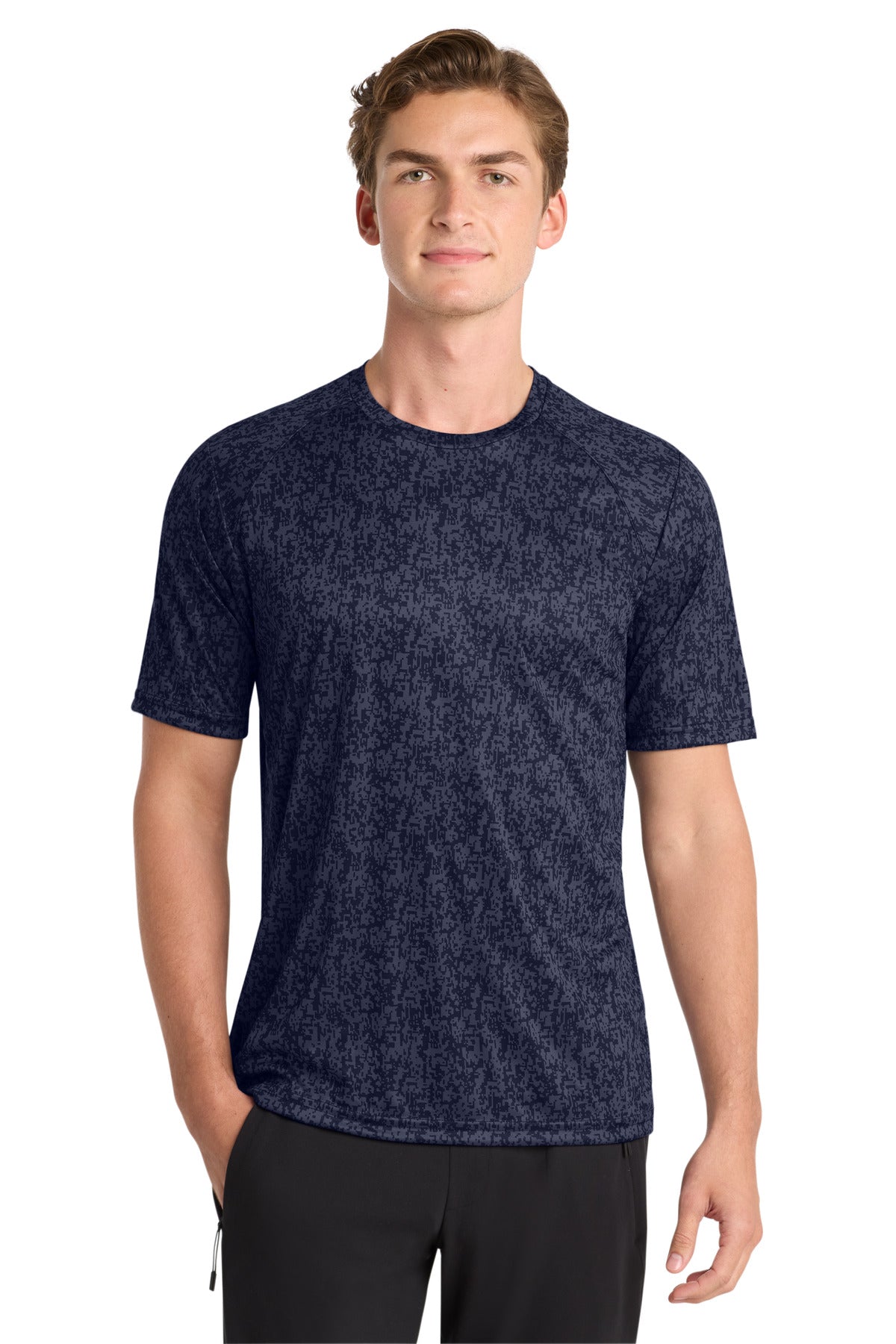 Sport-Tek Digi Camo Tee. ST460 - True Navy - front
