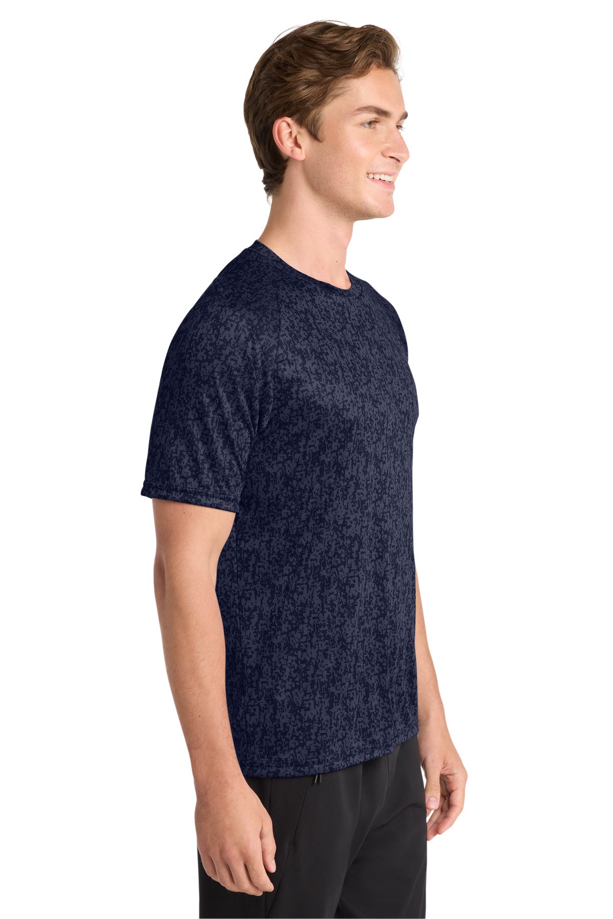 Sport-Tek Digi Camo Tee. ST460 - True Navy - side