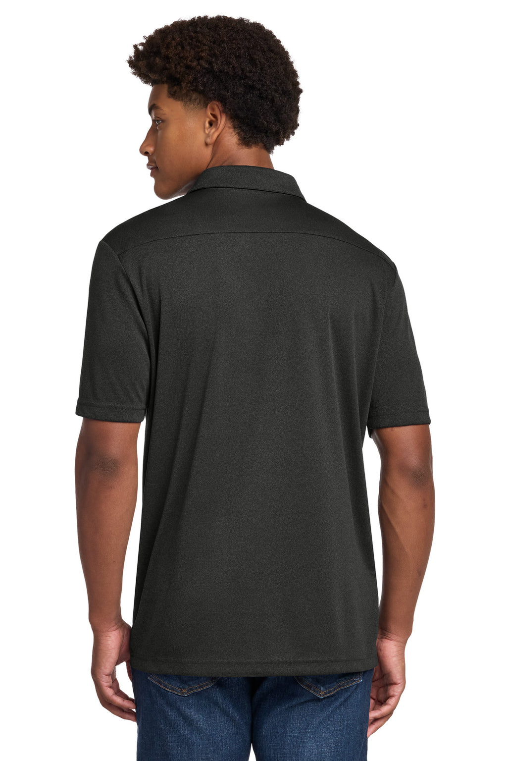 Sport-Tek Endeavor Polo. ST467 - Black Heather - back