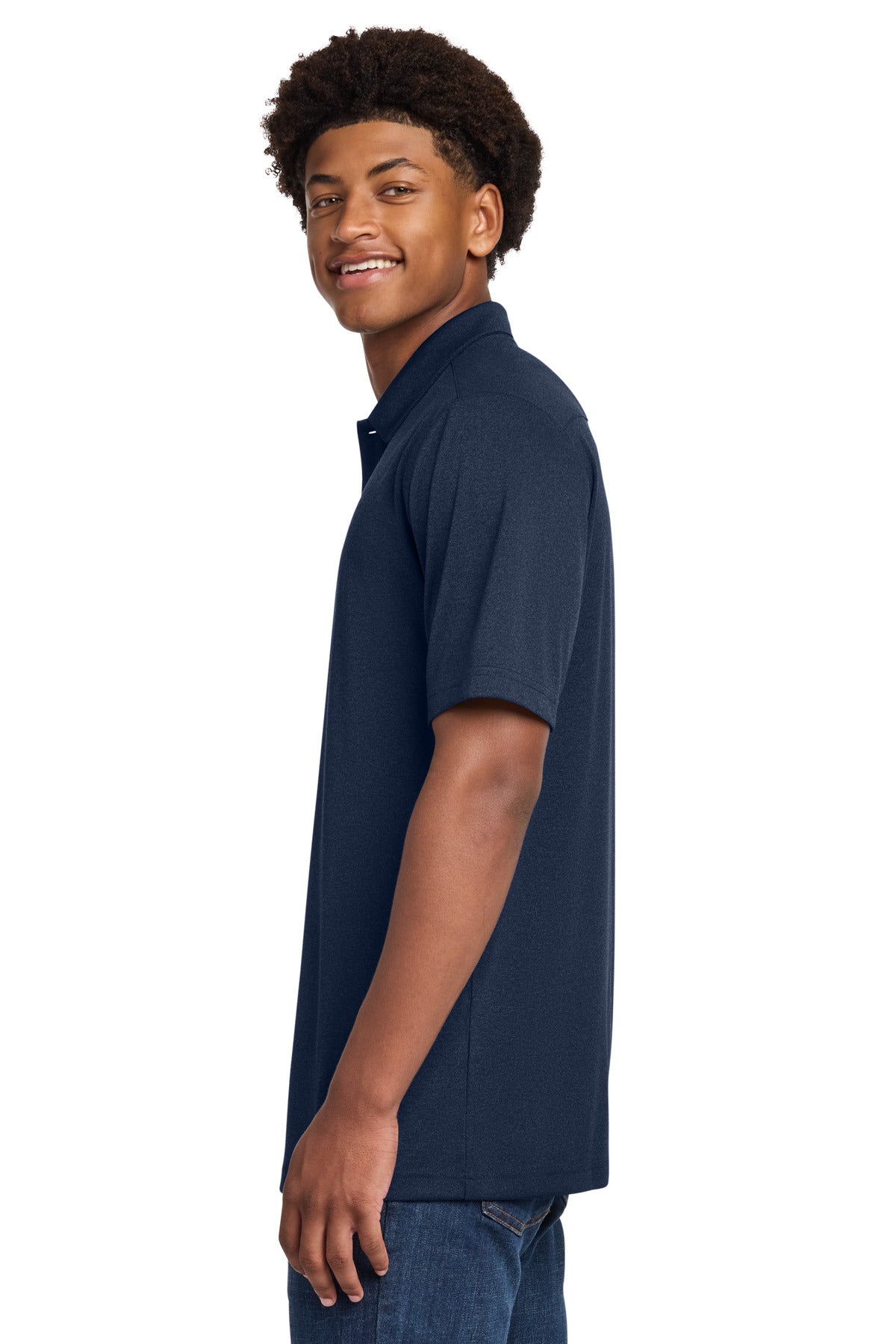 Sport-Tek Endeavor Polo. ST467 - Dark Royal Heather - side