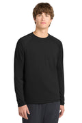 Sport-Tek Long Sleeve Rashguard Tee. ST470LS - Black - front