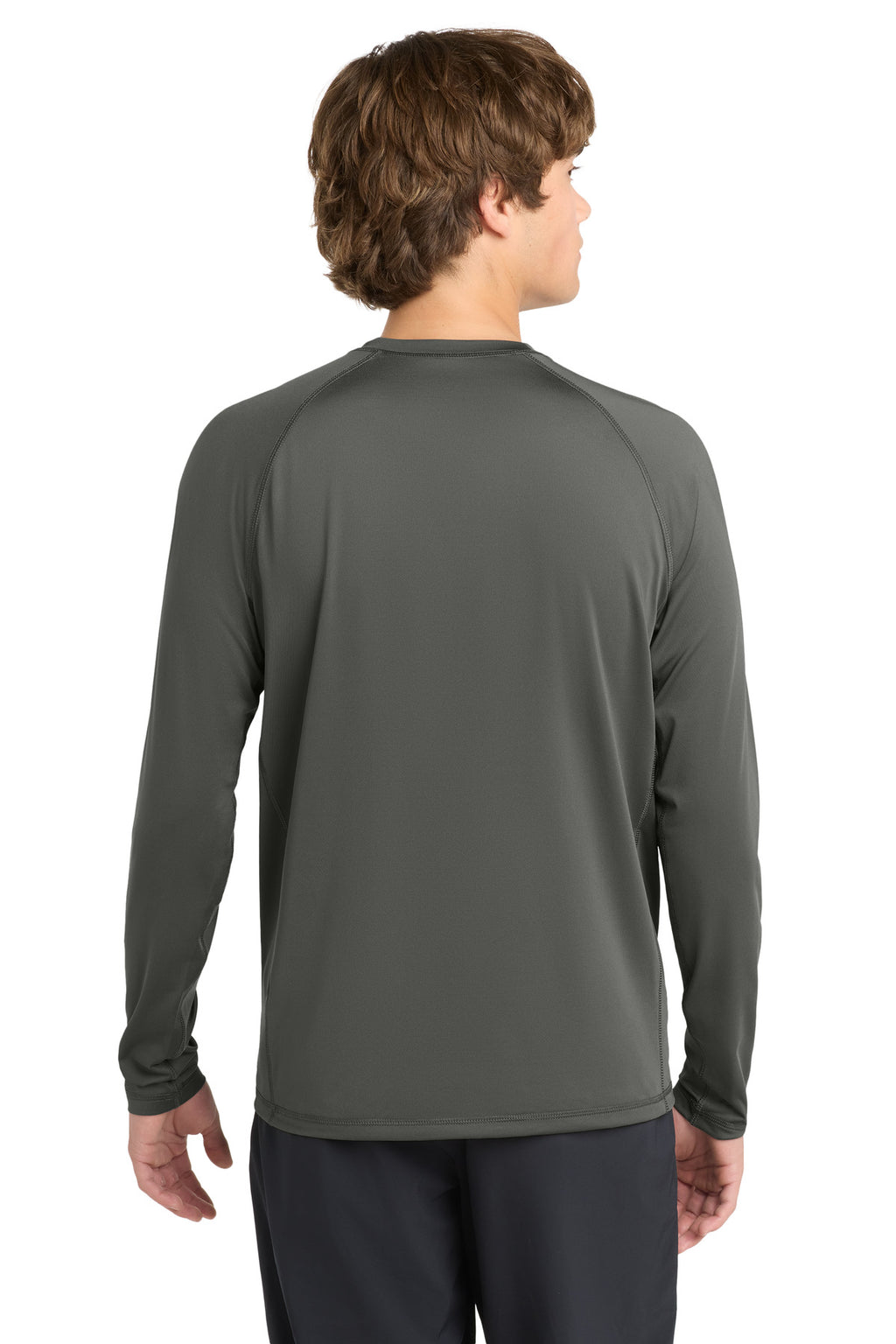 Sport-Tek Long Sleeve Rashguard Tee. ST470LS - Dark Smoke Grey - back