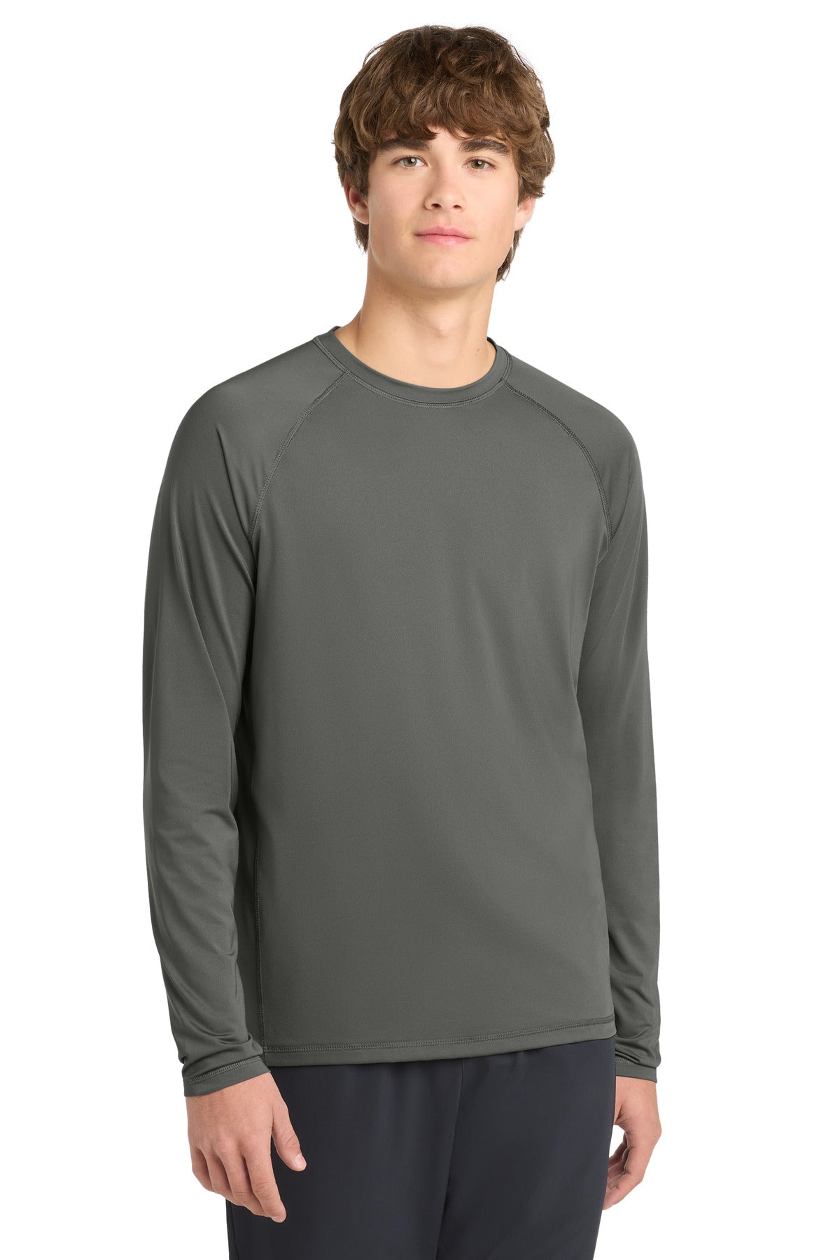 Sport-Tek Long Sleeve Rashguard Tee. ST470LS - Dark Smoke Grey - front