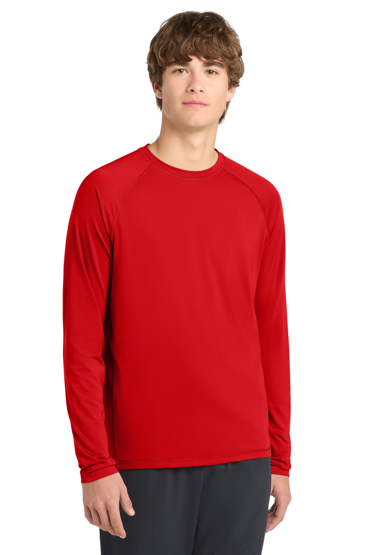 Sport-Tek Long Sleeve Rashguard Tee. ST470LS - True Red - front