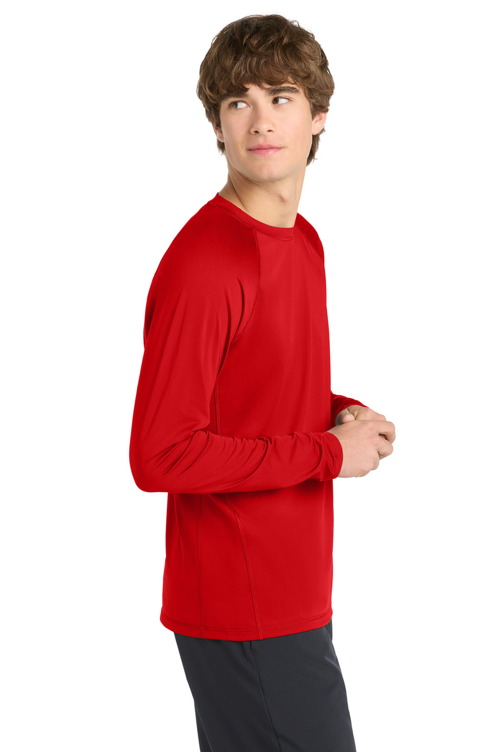 Sport-Tek Long Sleeve Rashguard Tee. ST470LS - True Red - side
