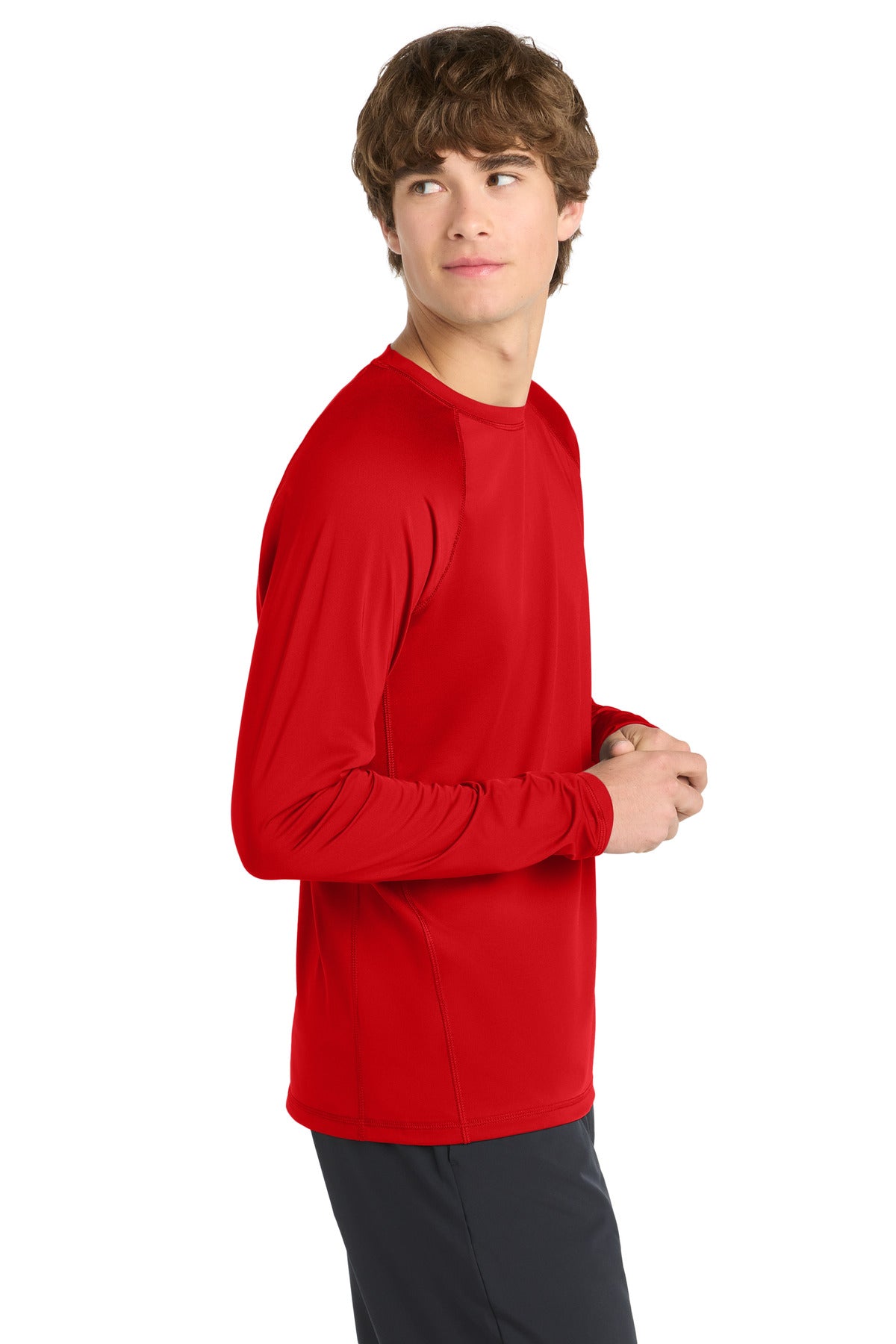 Sport-Tek Long Sleeve Rashguard Tee. ST470LS - True Red - side