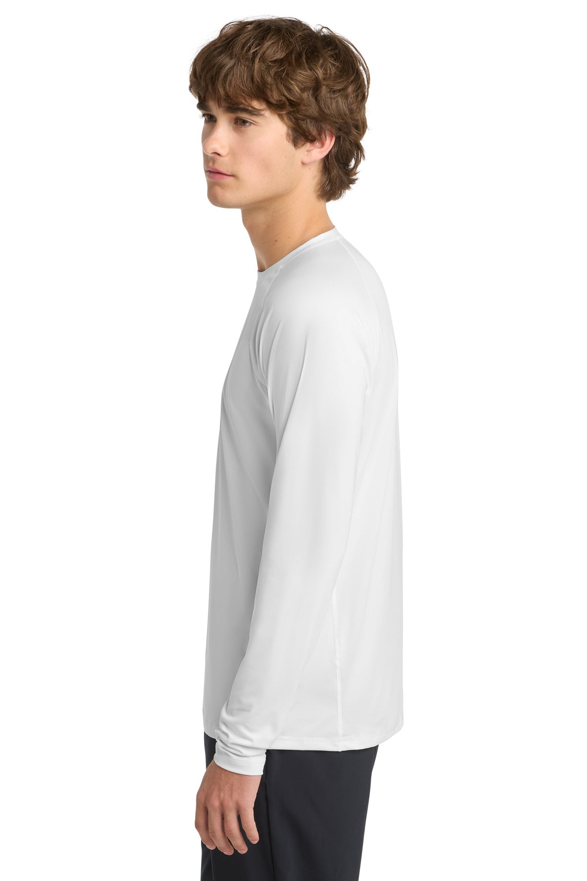 Sport-Tek Long Sleeve Rashguard Tee. ST470LS - White - side
