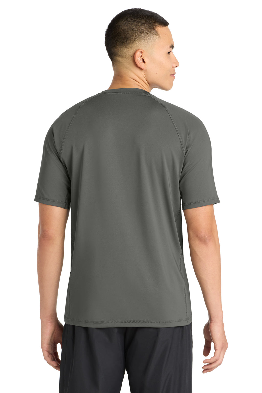 Sport-Tek Rashguard Tee. ST470 - Dark Smoke Grey - back