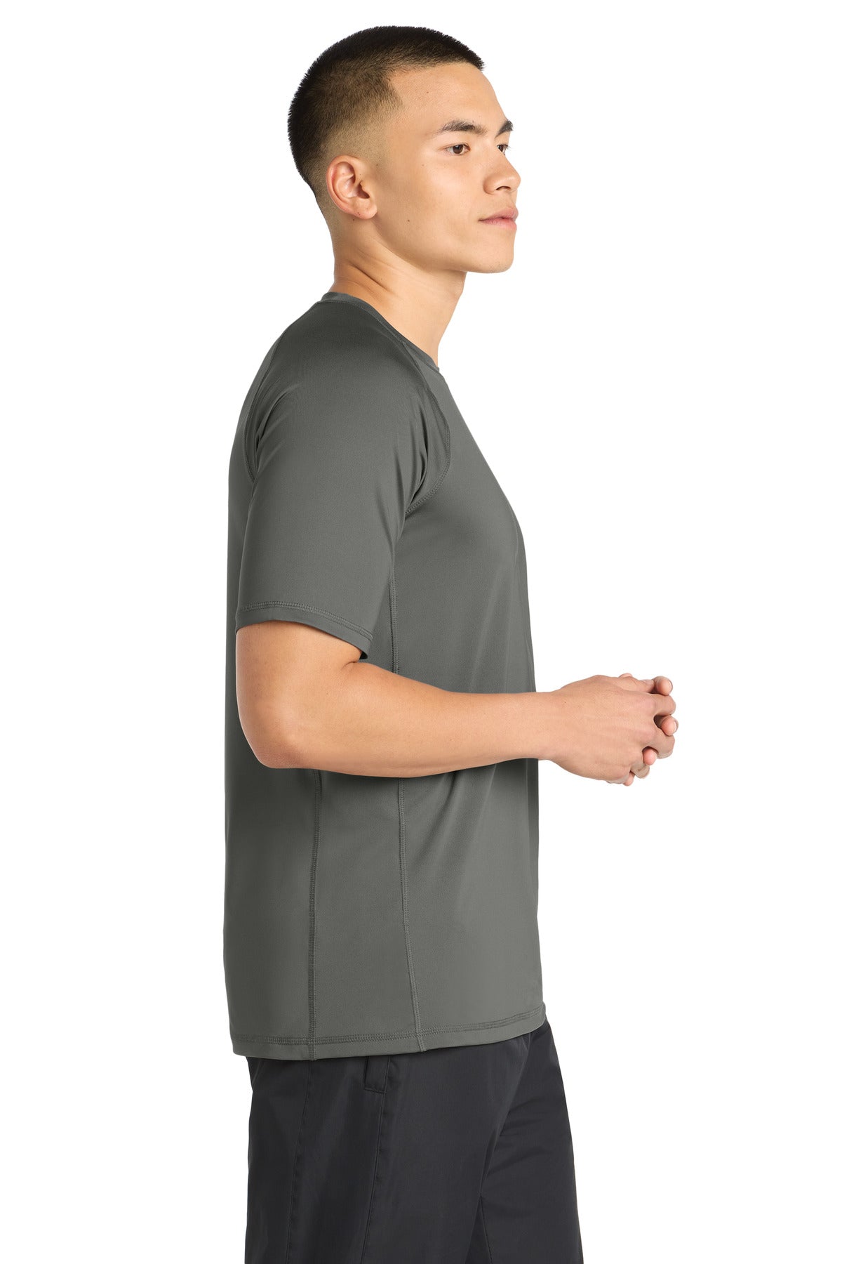 Sport-Tek Rashguard Tee. ST470 - Dark Smoke Grey - side