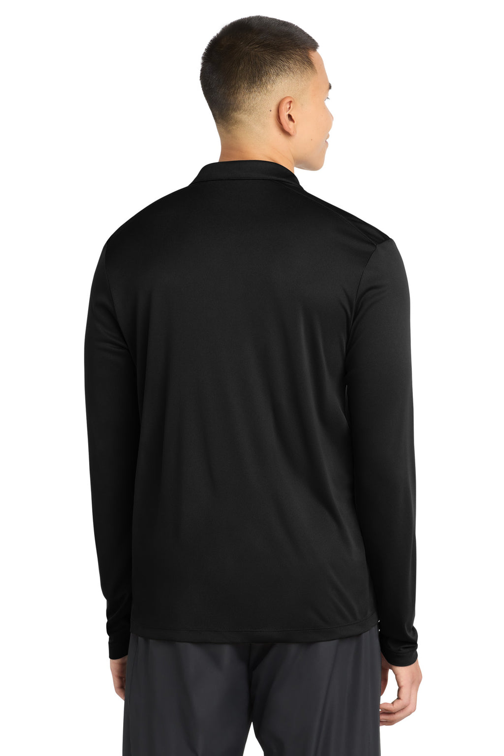 Sport-Tek Posi-UV Pro Long Sleeve Polo. ST520LS - Black - back