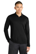 Sport-Tek Posi-UV Pro Long Sleeve Polo. ST520LS - Black - front