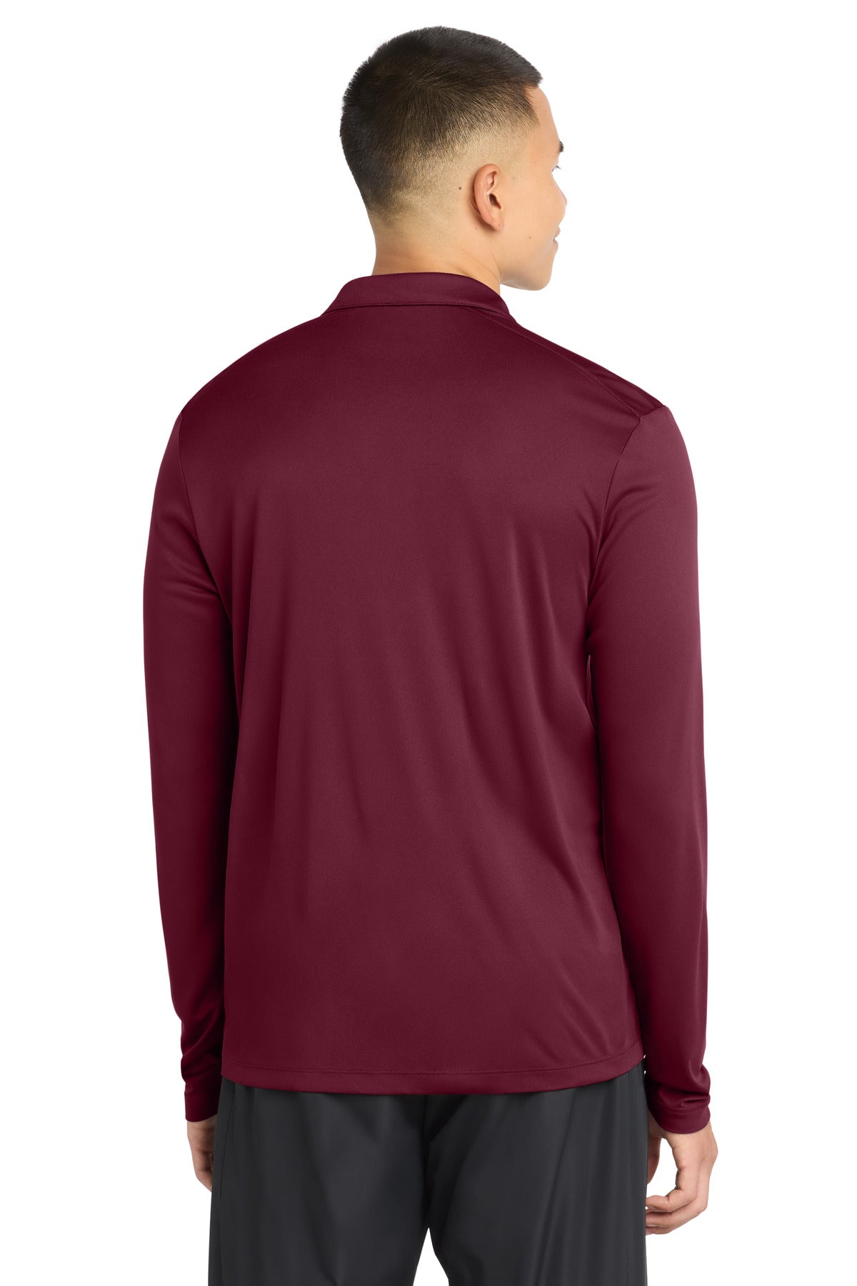 Sport-Tek Posi-UV Pro Long Sleeve Polo. ST520LS - Cardinal - back