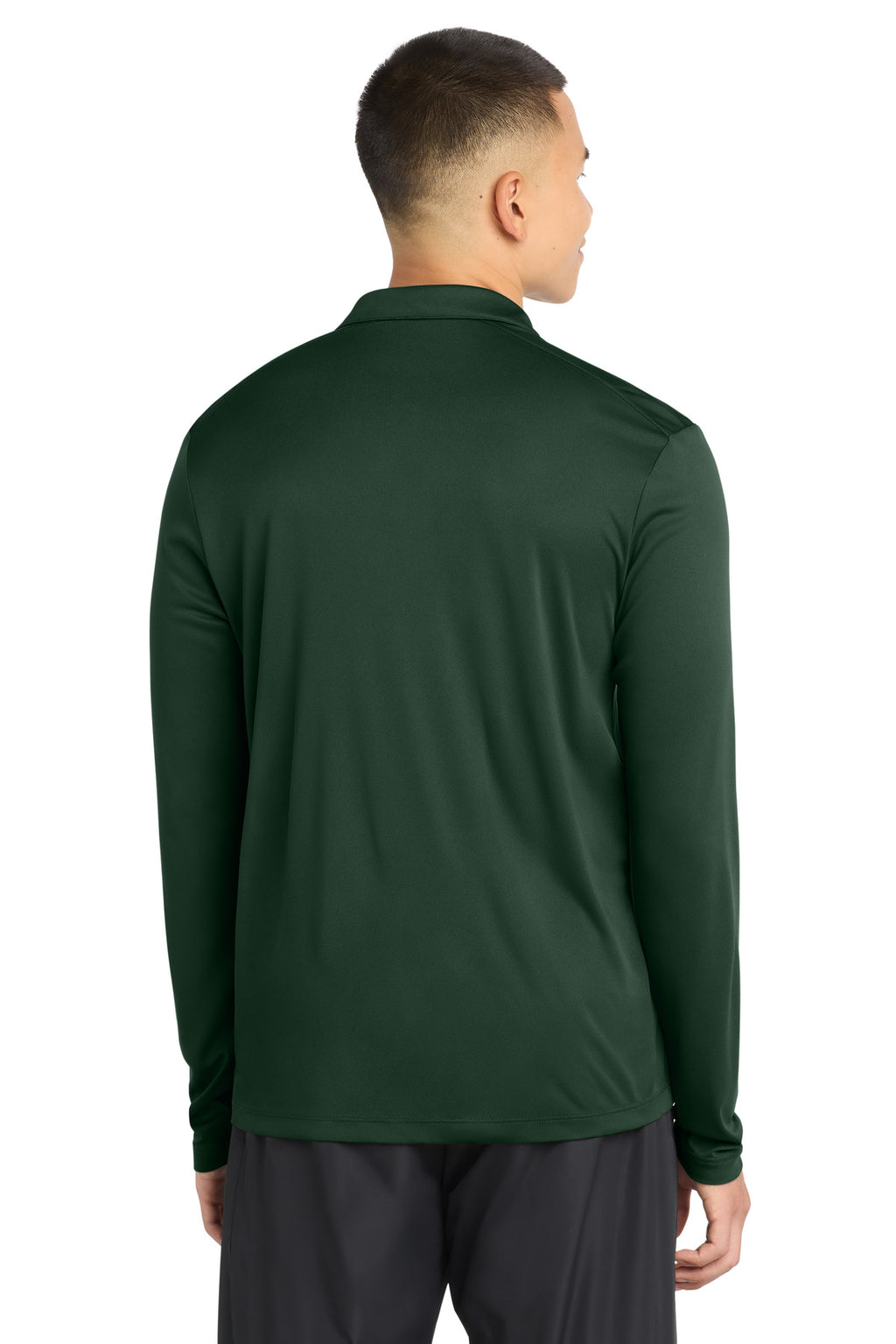 Sport-Tek Posi-UV Pro Long Sleeve Polo. ST520LS - Forest Green - back