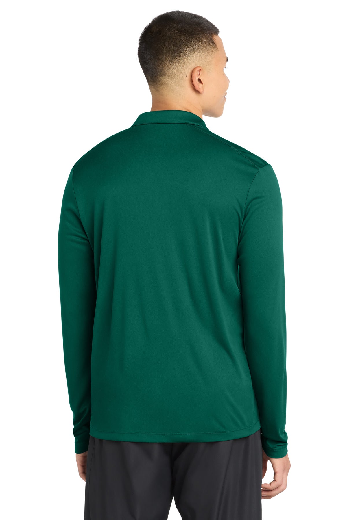 Sport-Tek Posi-UV Pro Long Sleeve Polo. ST520LS - Marine Green - back