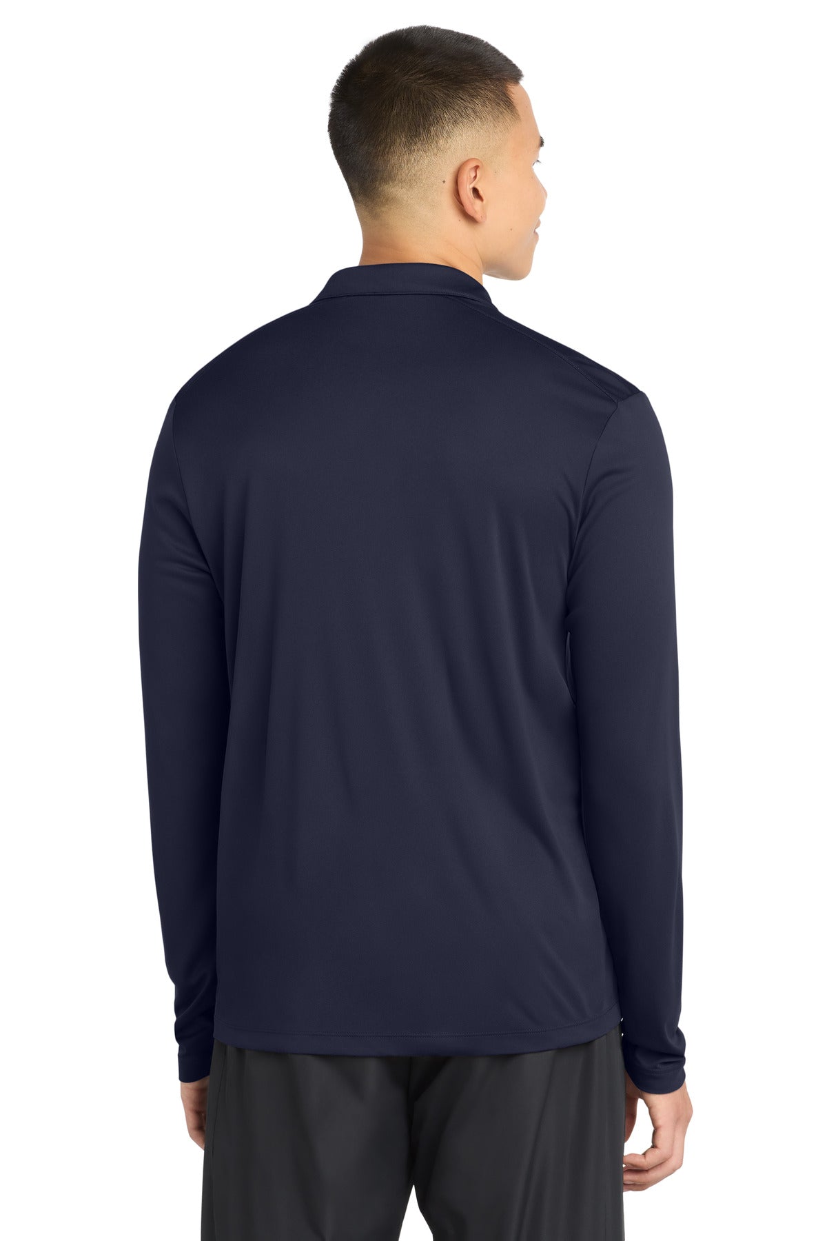 Sport-Tek Posi-UV Pro Long Sleeve Polo. ST520LS - True Navy - back