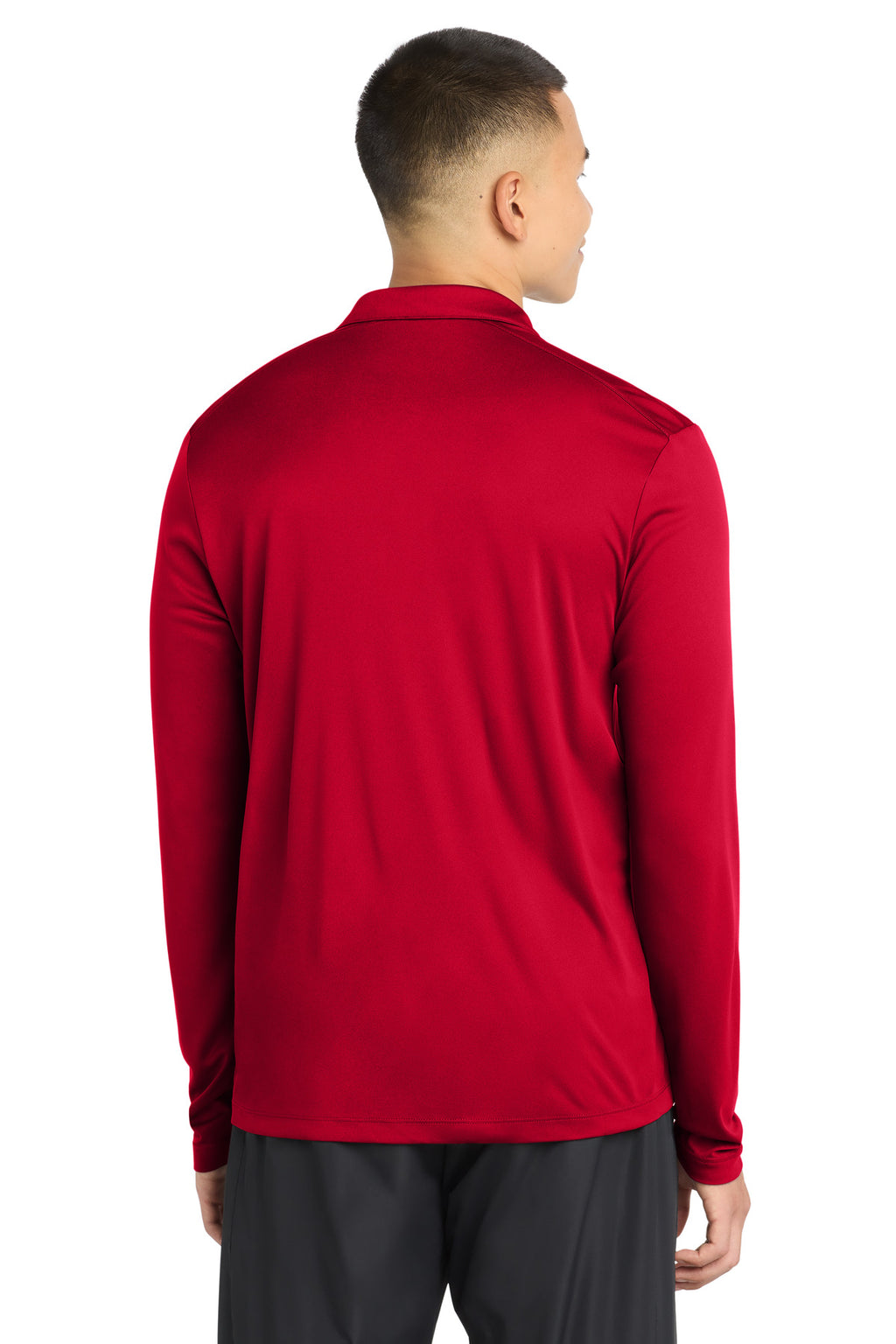 Sport-Tek Posi-UV Pro Long Sleeve Polo. ST520LS - True Red - back