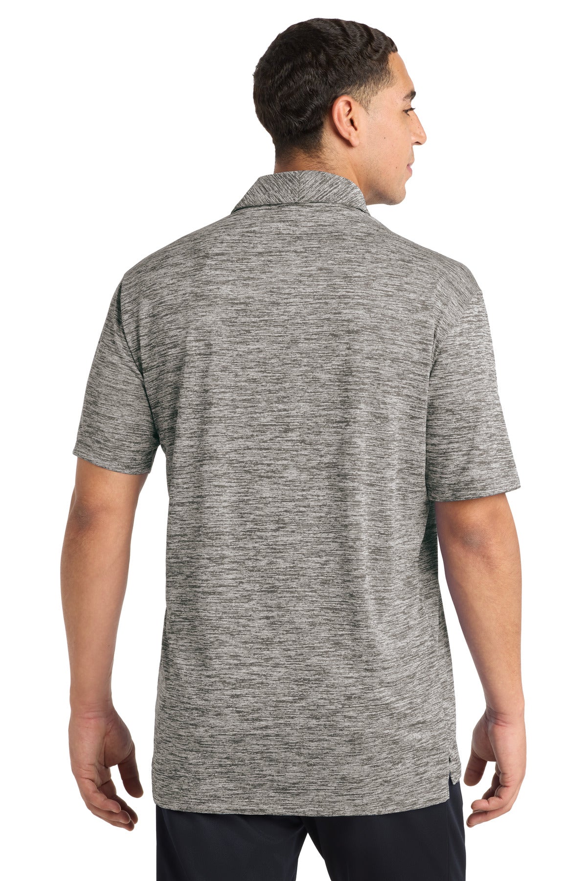 Sport-Tek PosiCharge Electric Heather Polo. ST590 - Black Electric - back