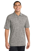 Sport-Tek PosiCharge Electric Heather Polo. ST590 - Black Electric - front